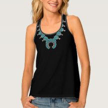 TURQUOISE SQUASH BLOSSOM NECKLACE GRAPHIC TANTO