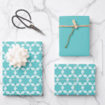 Turquoise Star Tiles Geometric Geschenkpapier Set<br><div class="desc">Das geometrische Muster des Sternfliesen ist türkis. Modernes Mosaik-Design in hübschem Robineiblau,  das auch für den Hanukkah- und den jüdischen Urlaub gut geeignet ist.</div>