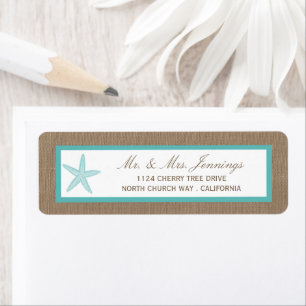 Turquoise Starfish Burlap Beach Wedding Collection