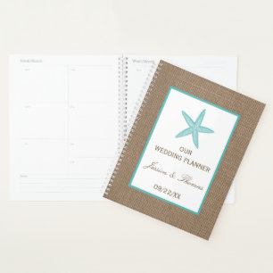 Turquoise Starfish Burlap Beach Wedding Collection Planer