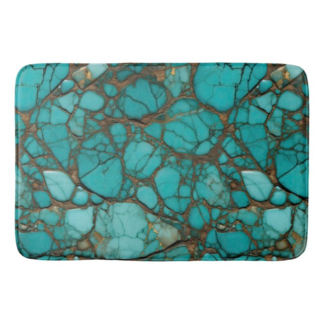 Turquoise Stone Crystals Badematte (Vorderseite)