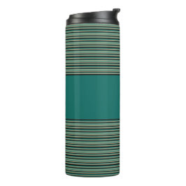 Turquoise Streifen Thermal Tumbler Thermosbecher