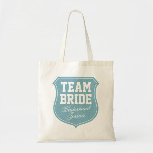 Turquoise Team Bride Tote Taschen für Hochzeitsfei