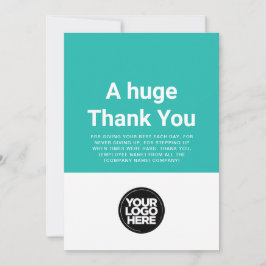 Turquoise Thank You Employee Appreciation Card Einladung