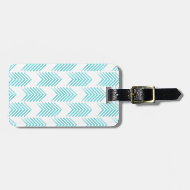Turquoise Tribal Arrow-Muster Gepäckanhänger (Vorderseite horizontal)