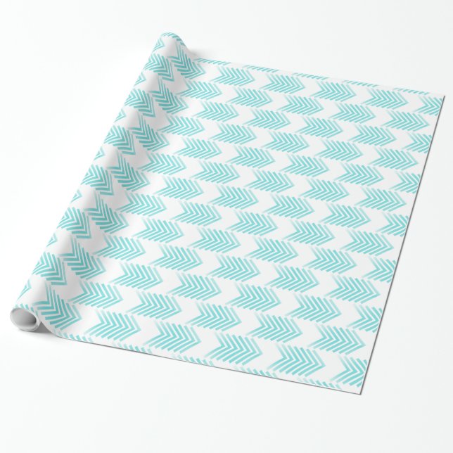 Turquoise Tribal Arrow-Muster Geschenkpapier (Ungerollt)