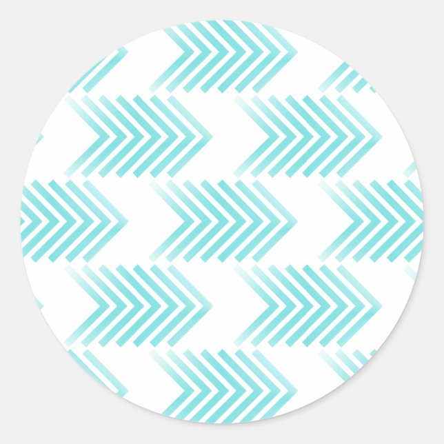 Turquoise Tribal Arrow-Muster Runder Aufkleber (Vorderseite)