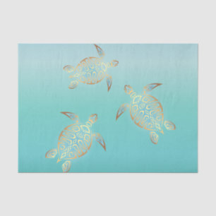 Turquoise Turtles Seidenpapier