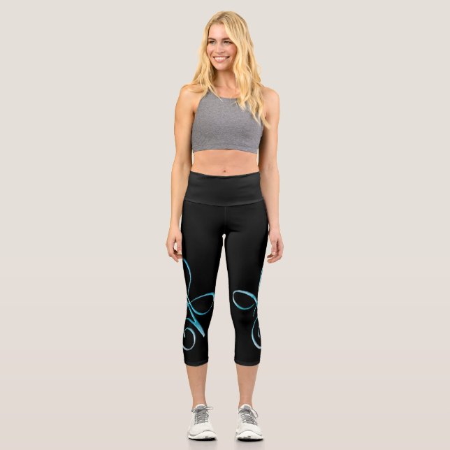 Turquoise Unconditional Love Capri Leggings (Vorderseite)