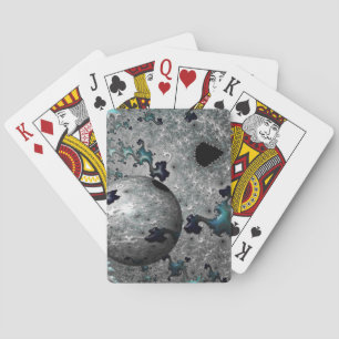 Turquoise und Silver Mandelbrot Spielkarten