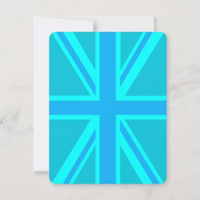 Turquoise Union Jack British Flag Design (Vorderseite)