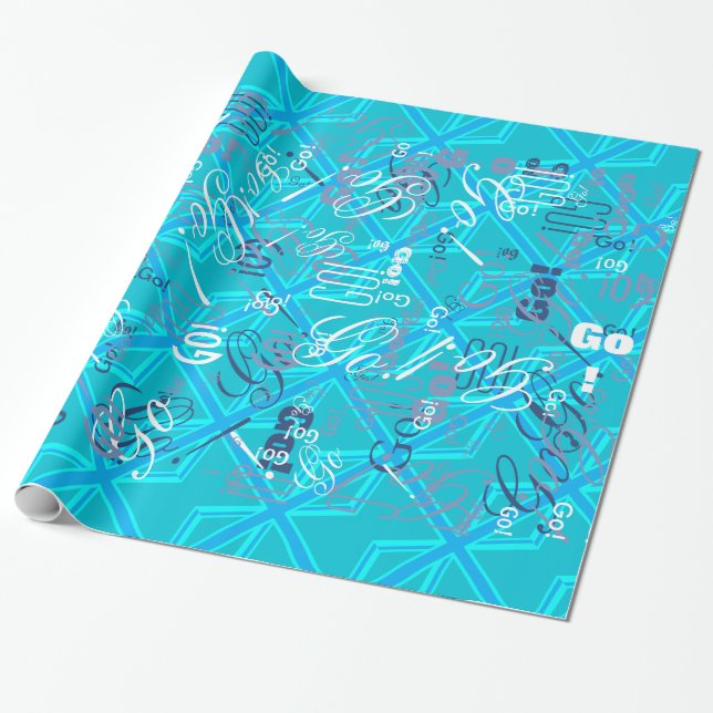 Turquoise Union Jack Flag Anpassen Geschenkpapier (Ungerollt)