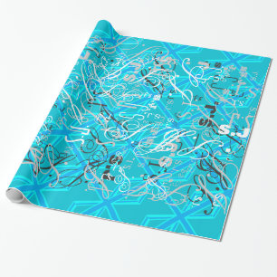 Turquoise Union Jack Flag Anpassen Geschenkpapier