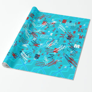 Turquoise Union Jack Flag Anpassen Geschenkpapier