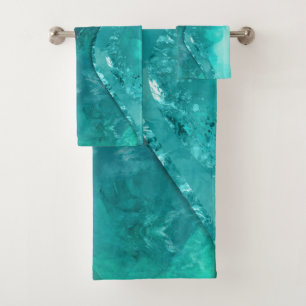 Turquoise vorlage:Flowing Abstract Badhandtuch Set