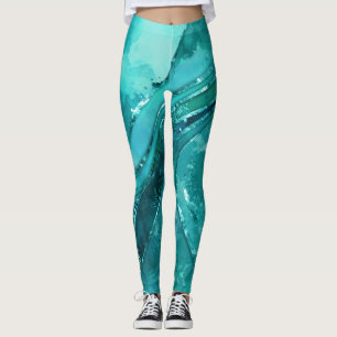 Turquoise vorlage:Flowing Abstract Leggings