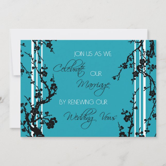 Turquoise Vow Renewal Ceremony Invitation Card Einladung (Vorderseite)