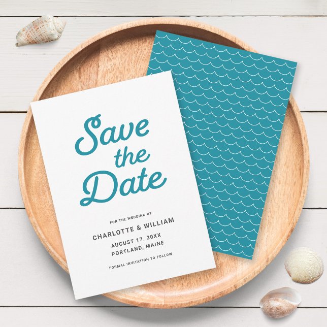 Turquoise Waves Save the Date Card (Von Creator hochgeladen)