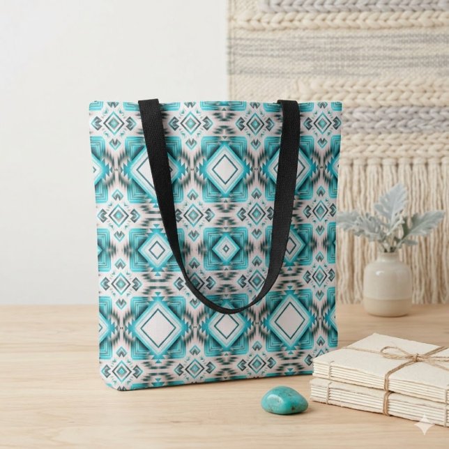 Turquoise Wüste Crossroads Tote Bag (Von Creator hochgeladen)