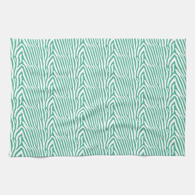 TURQUOISE ZEBRA STRIPES GESCHIRRTUCH (Horizontal)