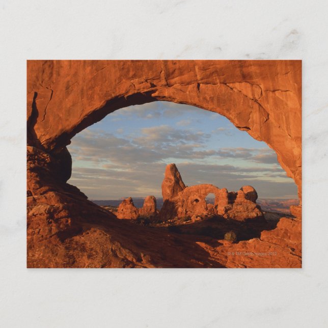 Turret Arch durch Nordfenster gesehen , Arche Postkarte (Vorderseite)