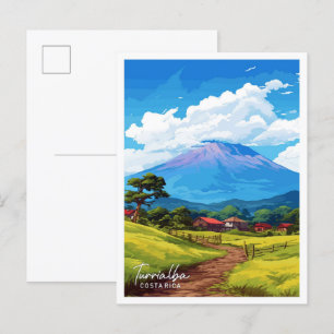 Turrialba Costa Rica Reise Vintage-Illustration Postkarte