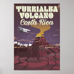 Turrialba-Vulkan Costa Rica Reiseplakat Poster
