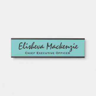 Türschild Büro Türkises Blau Namensschild