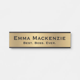 Türschild für das Büro mit goldenem Look, anpassba