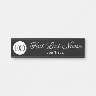 Türschild Logo für Büro Elegante Schilder Schwarz