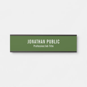 Türschilder Elegant Modernes Forest Green Template Türschild