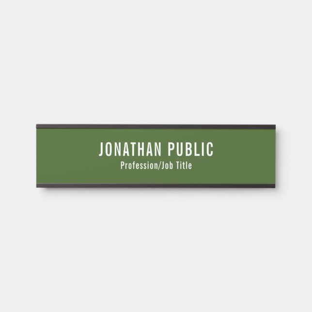 Türschilder Elegant Modernes Forest Green Template Türschild (Vorderseite )