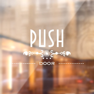 Türsignatur drücken, fensteraufkleber