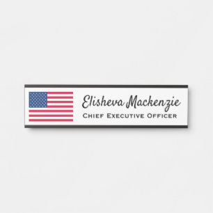Türsignaturen Büroname Plate American Flag Türschild