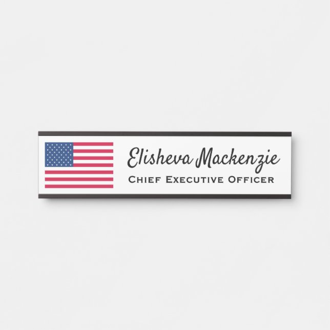 Türsignaturen Büroname Plate American Flag Türschild (Vorderseite )