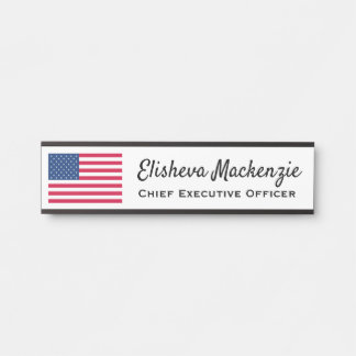 Türsignaturen Büroname Plate American Flag Türschild