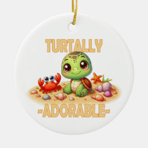 Turtally Adorable fun pudeln Niedlich Turtle Carto Keramik Ornament