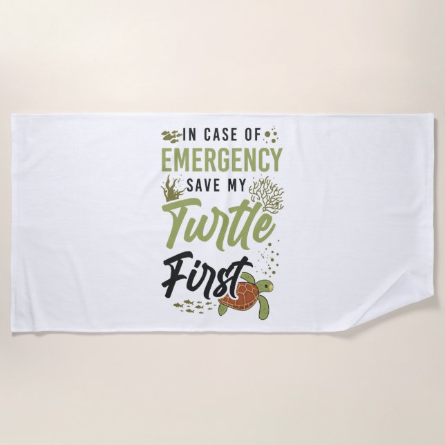 Turtelschildkröte im Fall Strandtuch (Vorderseite)