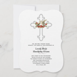 Turteltauben Rote Rosen Christliche Hochzeit Einladung