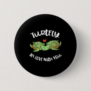 Turtelty verliebt in dich Valentinstag Pun Turtle Button