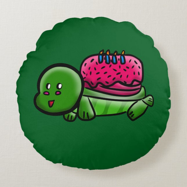 Turtle 2 rundes kissen (Vorderseite)