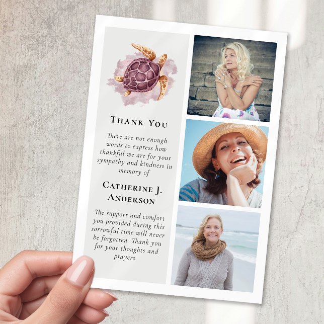 Turtle 3 Foto Beileid Beerdigung Dankeskarte (Von Creator hochgeladen)