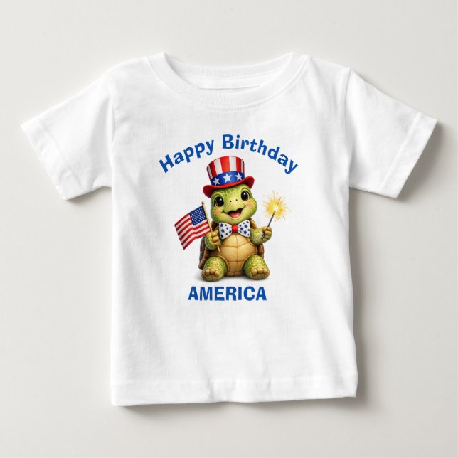 Turtle (3b) Patriotisches Kinder T-Shirt (Vorderseite)