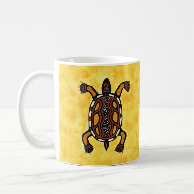 Turtle - Aboriginal Inspirred Art Painting Kaffeetasse (Links)
