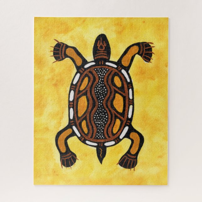 Turtle - Aboriginal Inspirred Art Painting Puzzle (Vertikal)