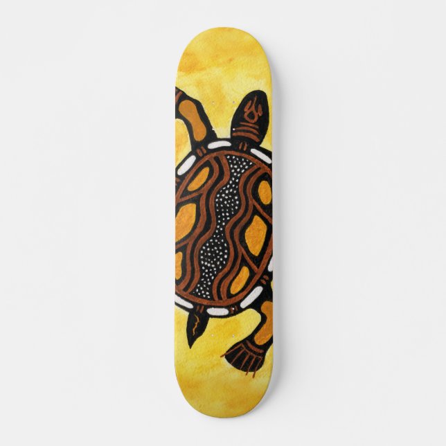 Turtle - Aboriginal Inspirred Art Painting Skateboard (Vorne)