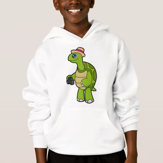 Turtle als Fotograf mit Kamera Hoodie (Vorderseite)