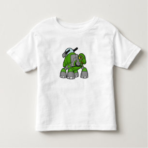 Turtle als Roboter mit Cannons Kleinkind T-shirt