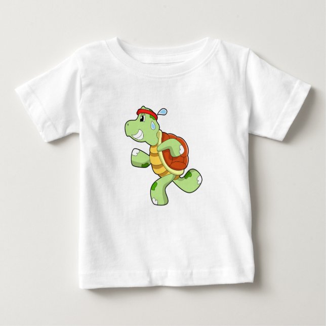 Turtle als Runner Baby T-shirt (Vorderseite)