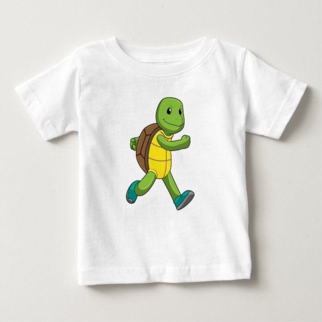Turtle als Runner beim Laufen Baby T-shirt (Vorderseite)